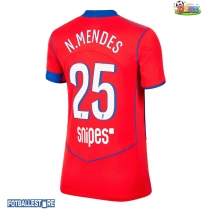 Paris Saint-Germain Nuno Mendes #25 Tredjedrakt Dame 2025-26 Kortermet